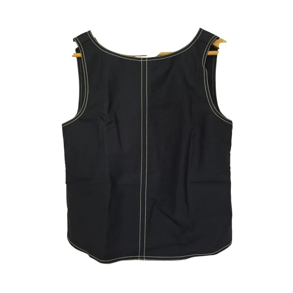 J. Crew Shell Top Contrast-stitch Cotton Poplin Women 12 Navy NWOT $98 CV049